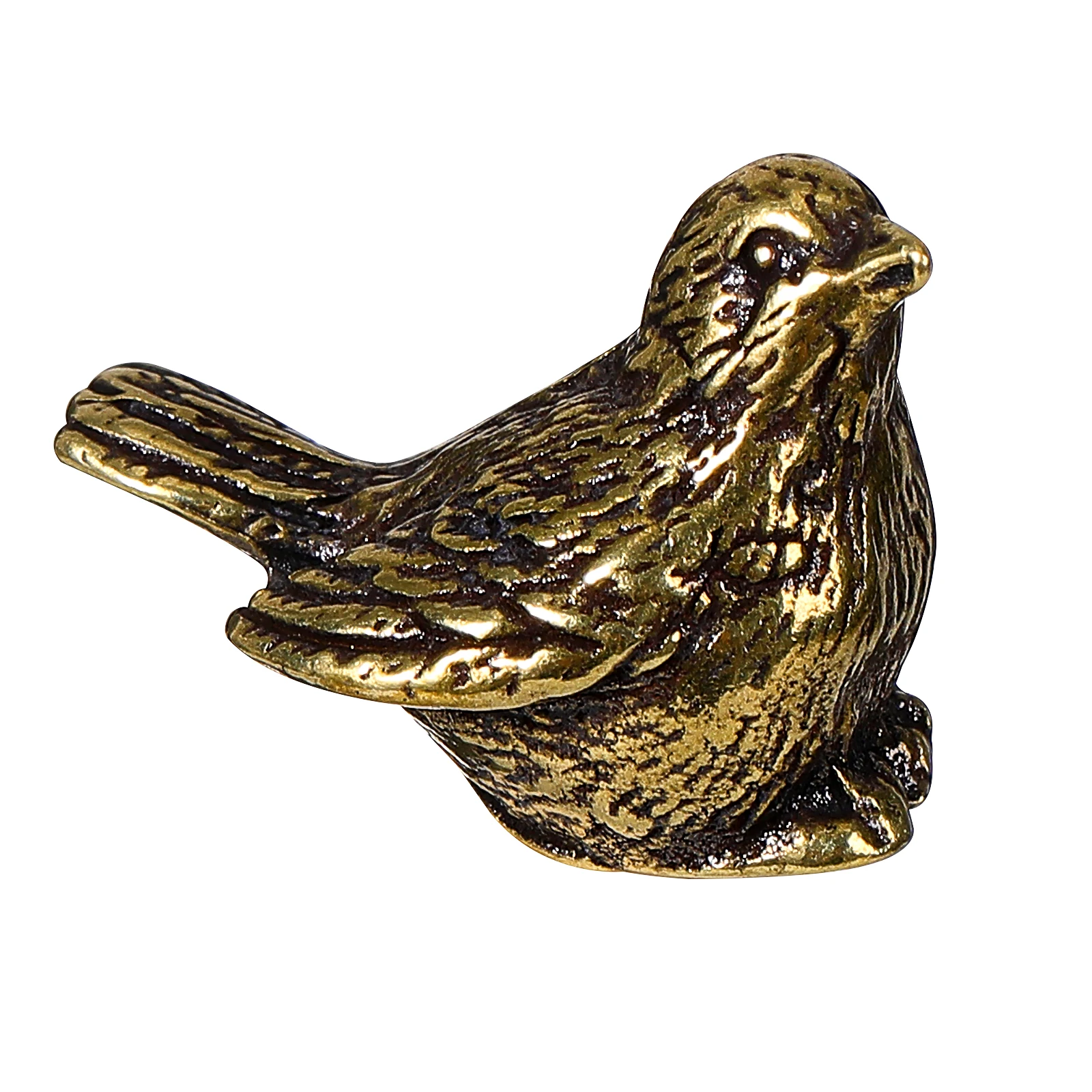 

Retro Brass Sparrow Statue Small Golden Desktop Decoration Creative Bird Ornament for Home Office Car Decor Brass Bird Statue