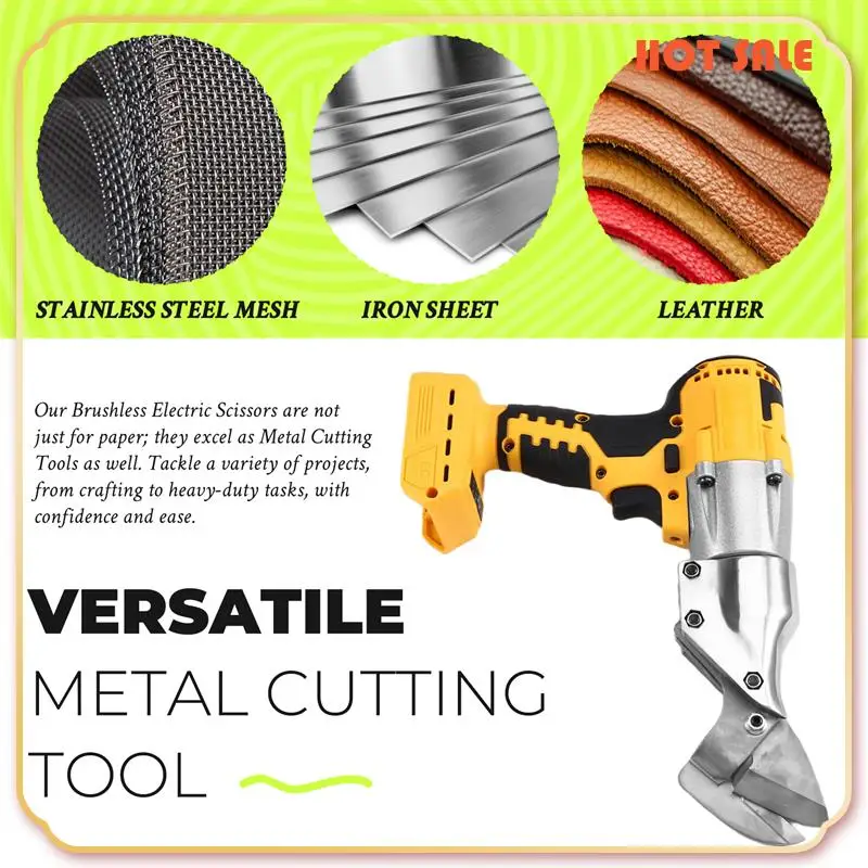 

Electric Scissors Power Tool 500W Cordless Electric Scissors LED Iron Scissor Metal Cutting Tools Fordewalt 20V Battery