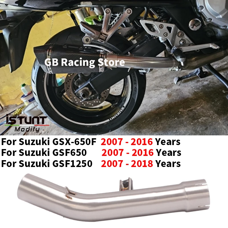 Motorcycle Exhaust System Modify Escape Moto Tube Muffler Middle Link Pipe Slip On For SUZUKI GSX650F GSF650 GSF1250 2007 - 2018