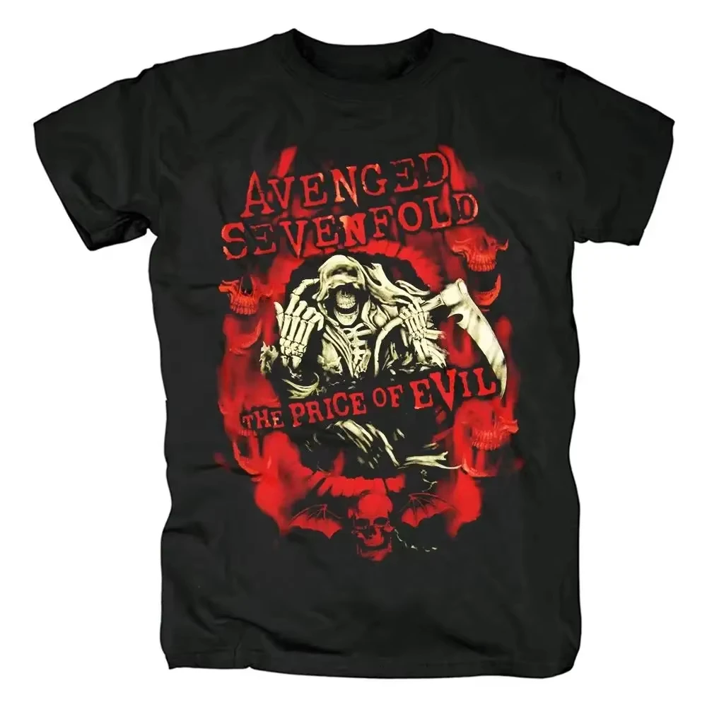 2026 New Men Harajuku Metalcore Avenged Sevenfold Rock T Shirt Hip Hop Streetwear T Shirt Heavy Metal Plus Si