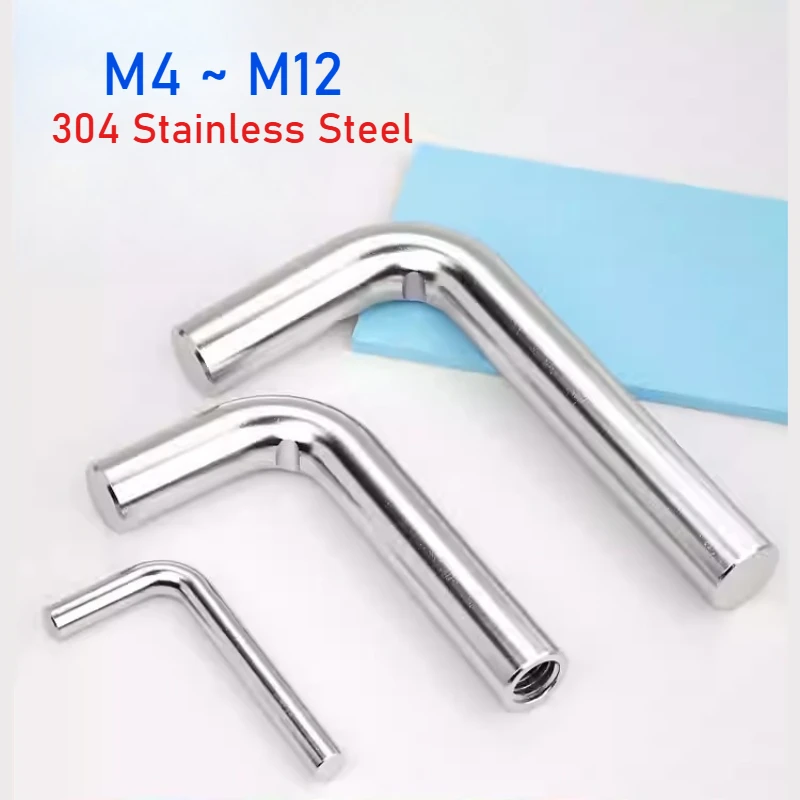 2/5/10pcs 304 Stainless Steel L Shaped Hook Screw 7 Shape Right Angle Screw Hook M4 M5 M6 M8 M10 M12