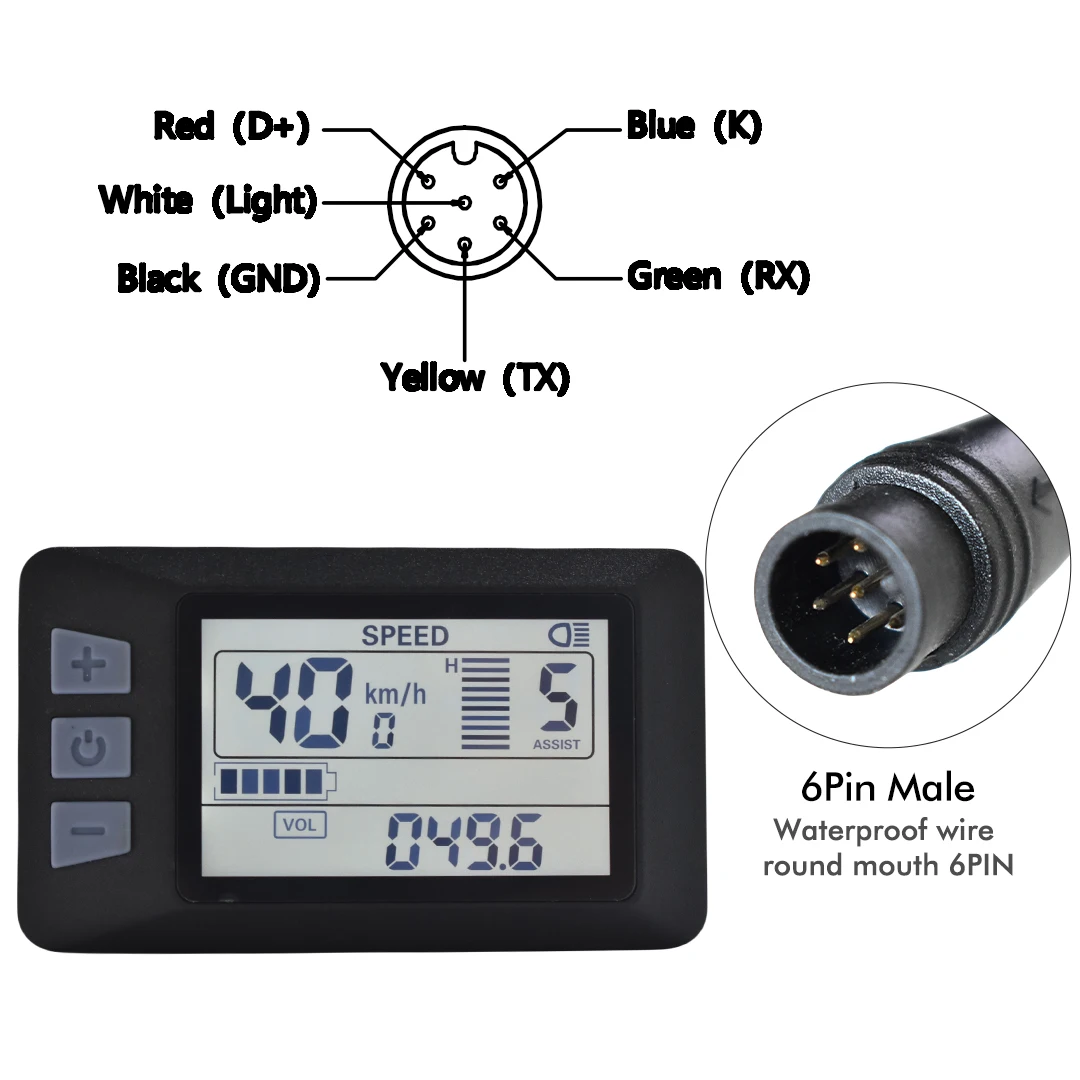 UART 2 Multifunctional LCD Screen Electric Bicycle Display Computer Bike Rainproof Speedometer Odometer Cycling Waterproof image 4