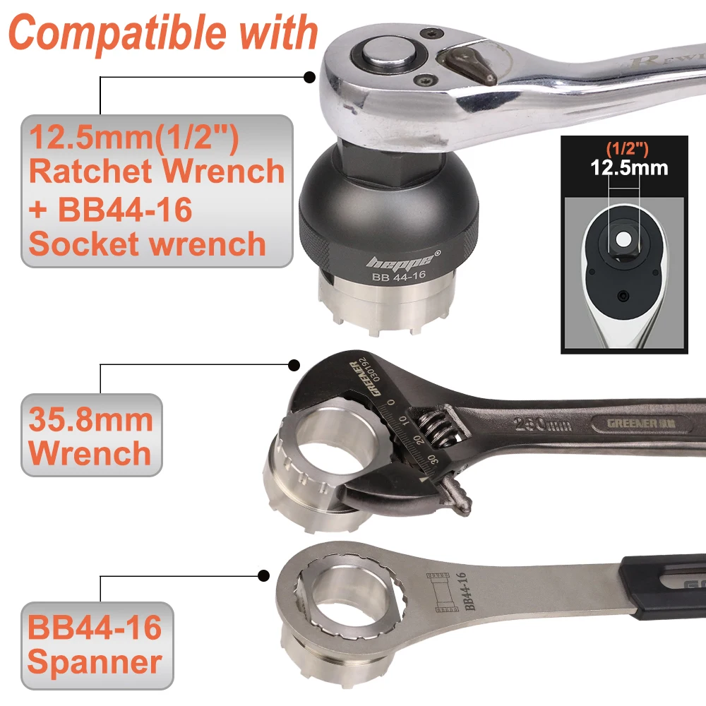 HEPPE Bike Crank Removal Wrench Crank Spider Locking Ring Installation/Removal Tool for ROTOR/Cannondale/S-work/FSA/SRM Cranks