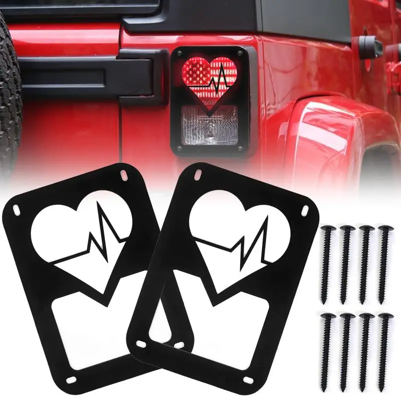 Rear Tail Light Cover Lamp Hood Guard for Jeep Wrangler JK 2007-2017 Taillighgt Protective Metal Cover Protector Shell Exterior