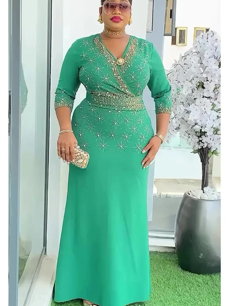 Gaun Afrika Ukuran Besar untuk Wanita Pakaian Afrika Dashiki Gaun Pakaian Ankara Gaun Maxi Panjang Pesta Pernikahan Muslim 2025