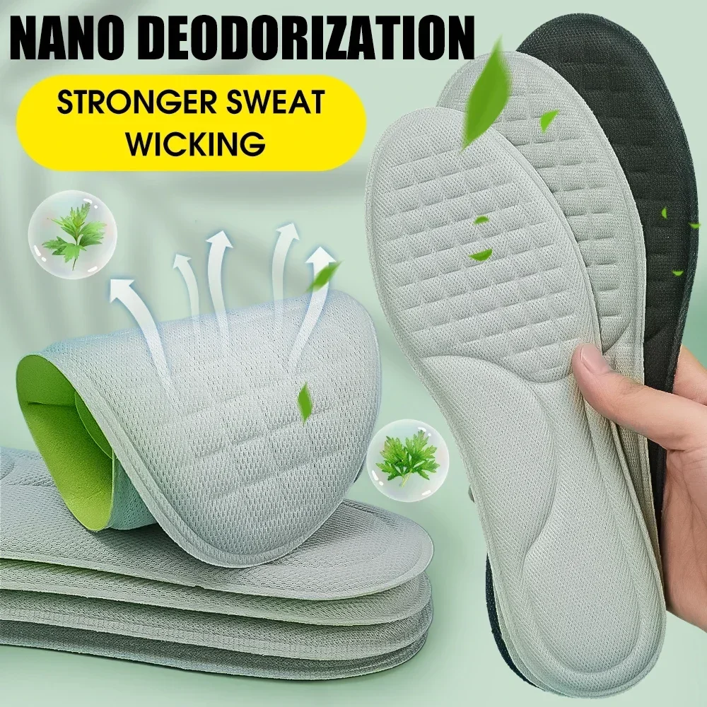 2-20pcs Memory Foam Orthopedic Insoles Soft Deodorizing Insole Shoes Pads Absorbs Sweat Antibacterial Shoes Accessories Unisex