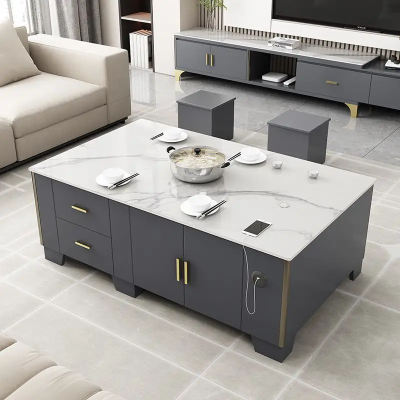 

A complete set of slate kung fu home living room office tea table