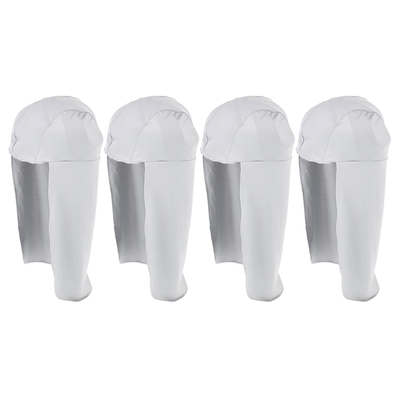 

4 Pcs Long Tail Hat for Cycling Neck Shade Sunproof Windproof Breathable Outdoor Sports Polyester Cap Light Gray