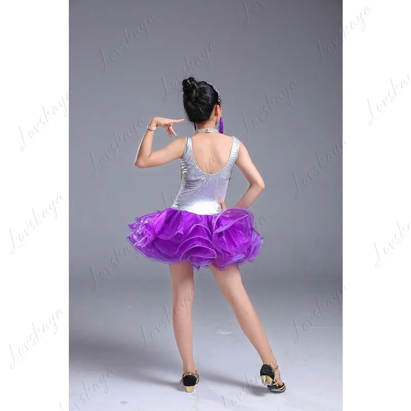 Nowy strój do tańca latynoamerykańskiego dla dzieci - sukienka do tańca latynoamerykańskiego dla dziewcząt, idealna na występy i zawody.