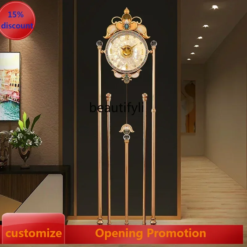 

ss7486 Light luxury high-end household living room floor clock European high-end atmospheric pendulum, large clock