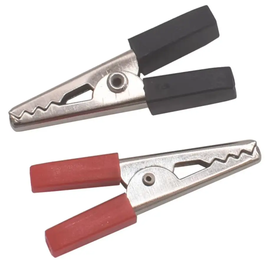 

30mm Alligator Clips Black Red Plastic Coated Testing Probe Mini Crocodile Clip 1000pcs/lot