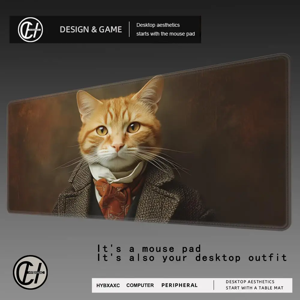 

HYBXAXC Vintage Kittens Large Desk Mat, Red Floral Christmas Cat Design, Cozy Retro Keyboard Pad for Home Office Decor