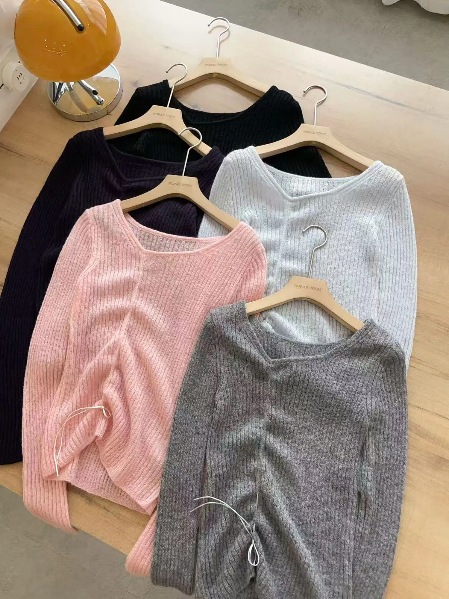 

Brand Long Sve Dstring Base irt Women's Casual Sle Regular Fit A-Line Knitwear V-Ne Autumn New Arrival