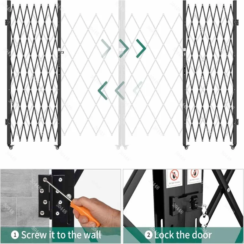 Custom Foldable Telescopic Gate Sliding Door Cargo Elevator Protective Fence Lightweight Ventilated Door for Home and Shop