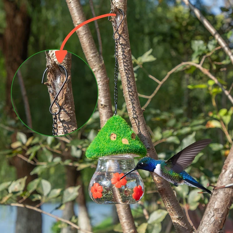 Bird Feeder,Garden Bird Feeders For Outdoors Hanging,3 Petals Decorated With Water Spout Bird Water