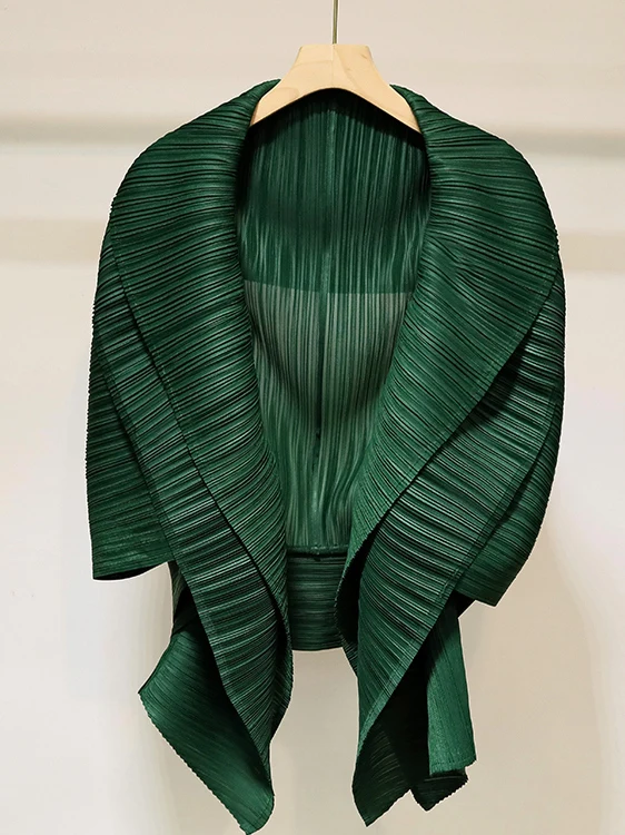 

Высококачественное женское плиссированное однотонное универсальное асимметричное пальто с запахом, весна-лето 2026, стандартный крой против морщин