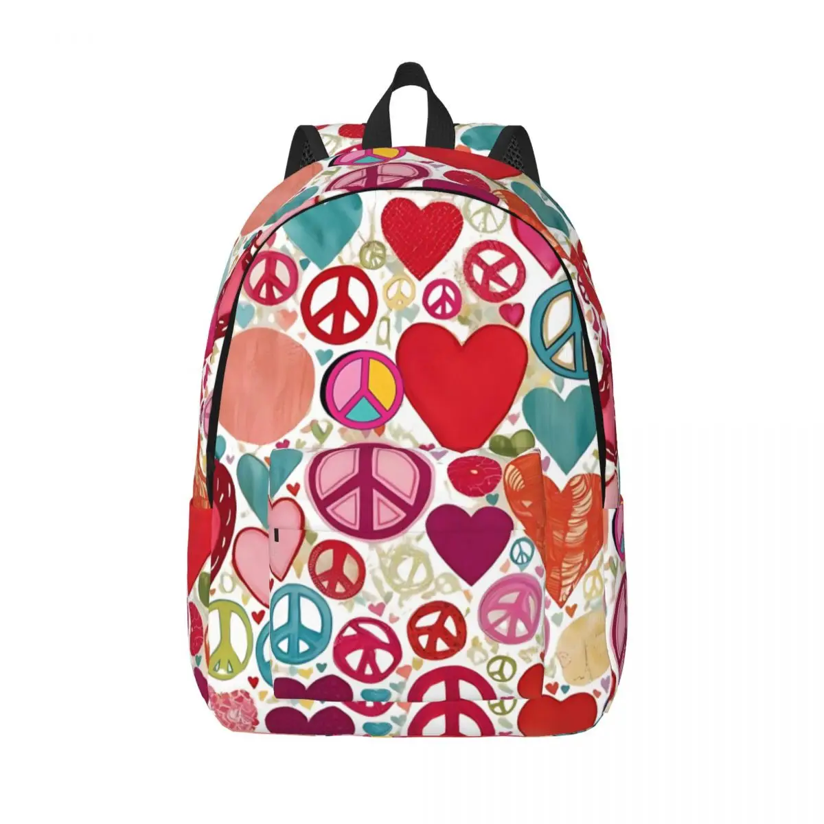 

Рюкзак с узором Peace Foral Love для мужчин и женщин, крутой школьный деловой рюкзак, холщовые сумки для колледжа, спортивные сумки