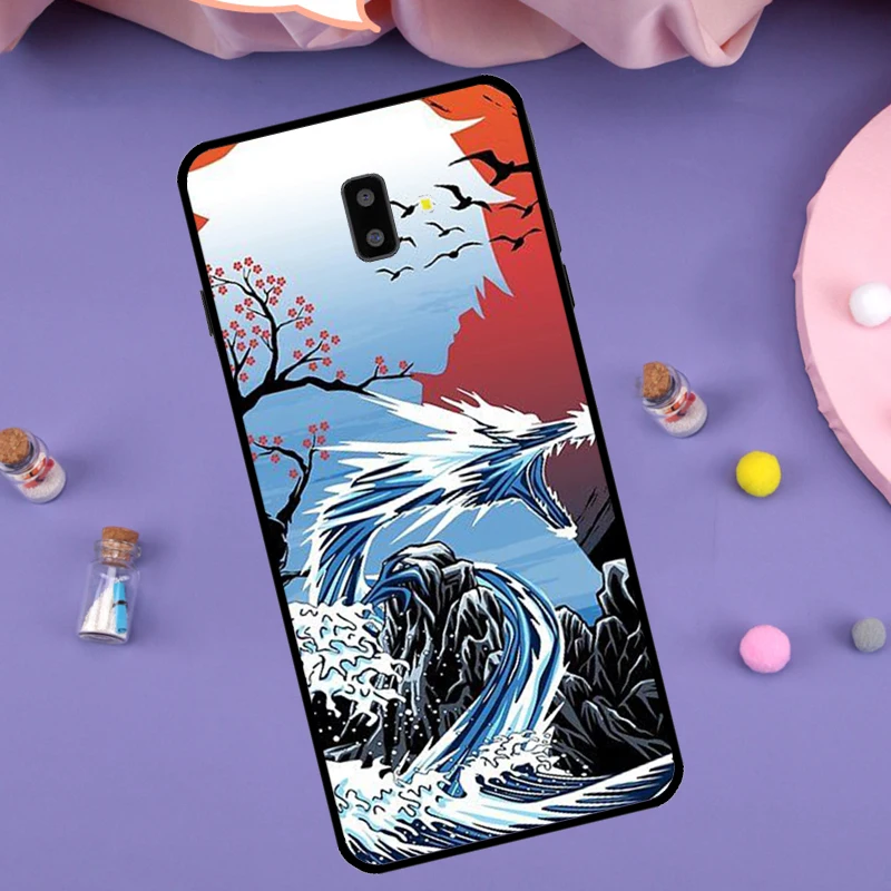 Japanese Wave Anime Dragon Cover For Samsung Galaxy J4 J6 2018 A7 A9 A6 A8 Plus J8 J3 J5 J7 2017 J1 A5 A3 2016 Case image 2