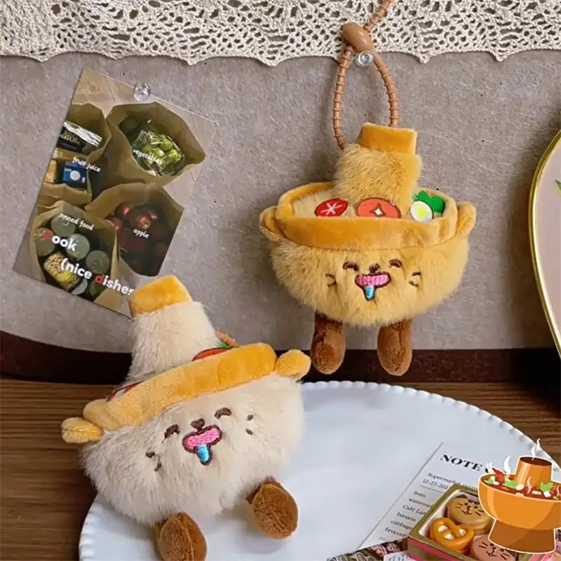 

1/2 PCS Cute Hot Pot Plush Doll Mascot Stuffed Toy Keychain Pendant Lanyard Bag Hanging Ornament Backpack Charm Keyring Kid Gift