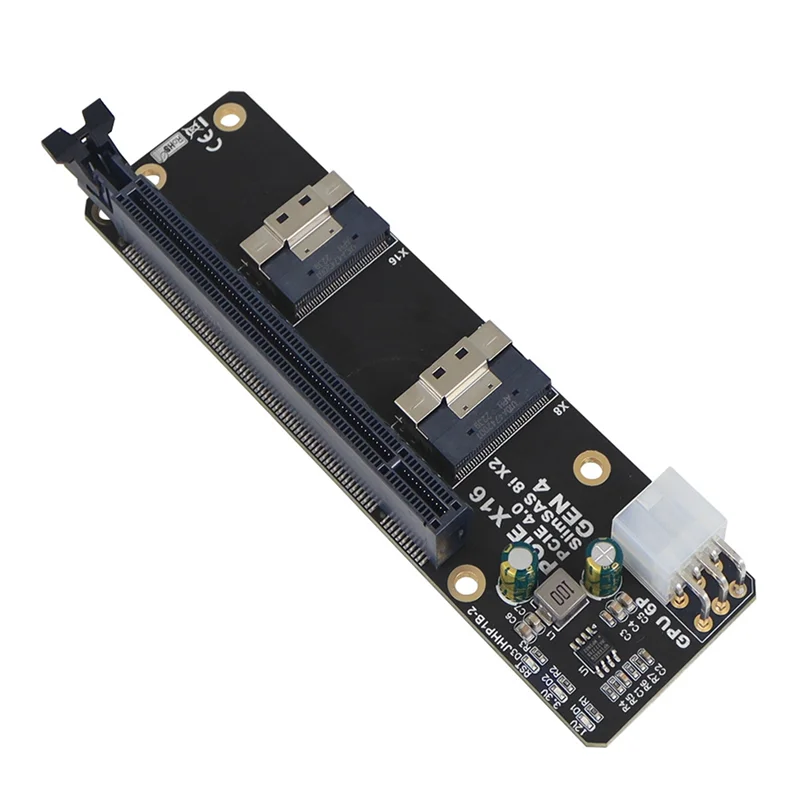 

Upgraded 2 In 1 2 Ports Slimsas 8I X2 To PCIE 4.0 X16 GEN4 Adapter Board Card For Network Card Graphics Video Card Capture Card