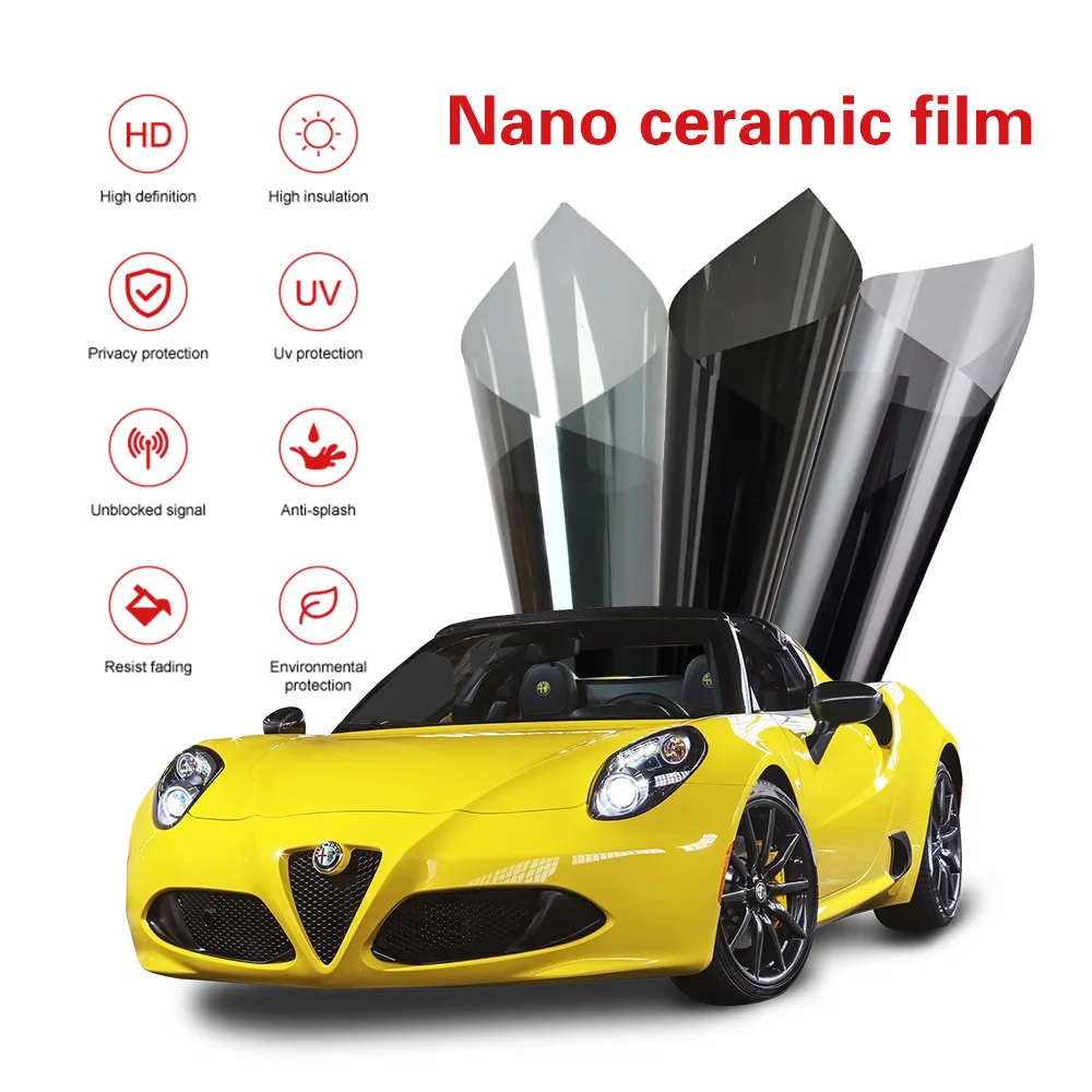 

1mX4m High Quality Nano Ceramic Insulation Privacy Window Film Explosion-Proof Car Glass Window Coloring Sticker for Windshield