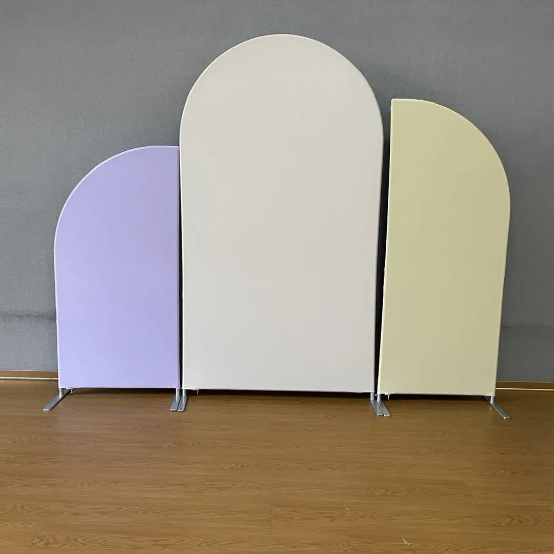 

Cream Yellow Customize Arch Backdrop Birthday Party Wedding Double Side Fabric Cover Chiara Arched Metal Stand Frames