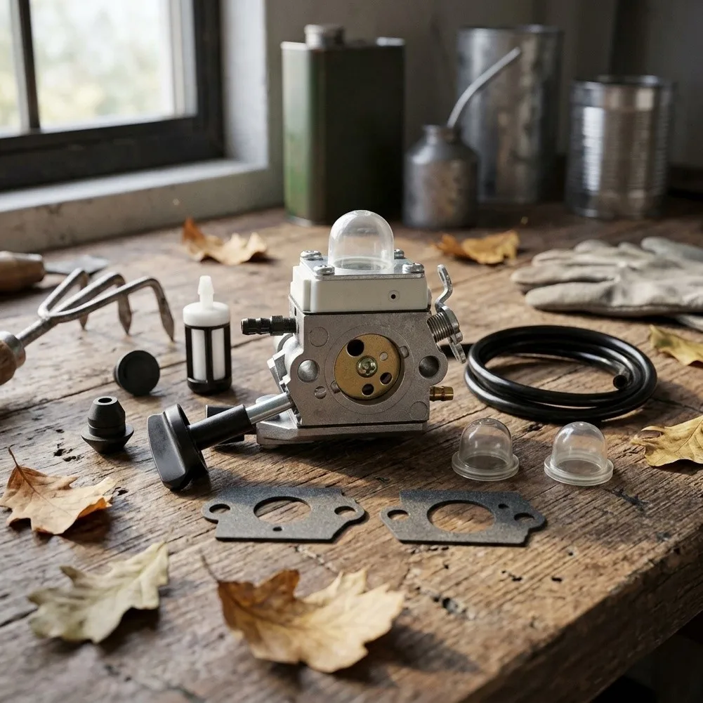 Replacement Carburettor Kit for Leaf Blowers Includes Gaskets Pumps Fuel Hose Filter Grommet Metal Construction