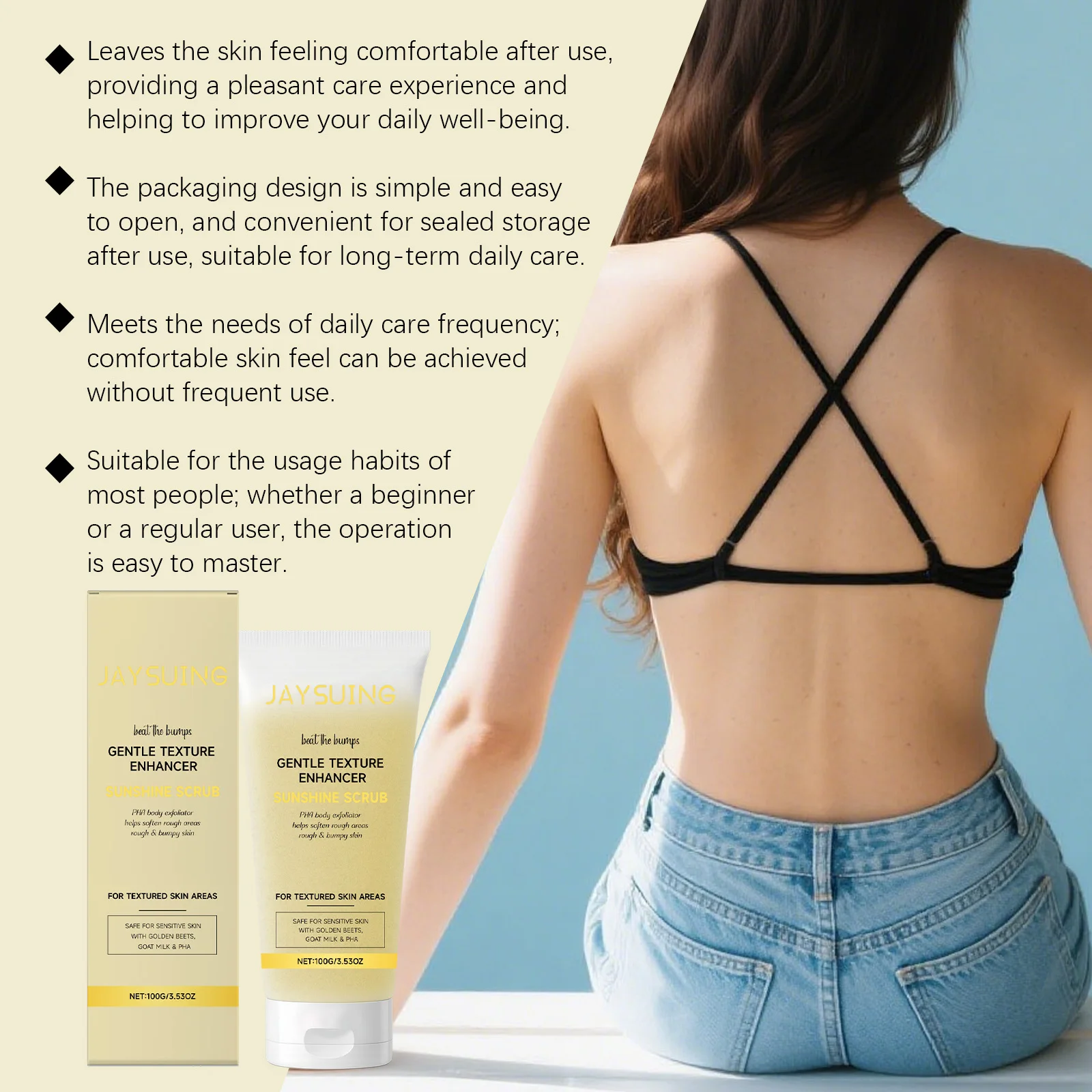 Body Scrub Cream Deeply Moisturizing Exfoliate No Sticky Brightening Repair Rough Nourishing Smoothe Skin Gentle Skincare Scrubs