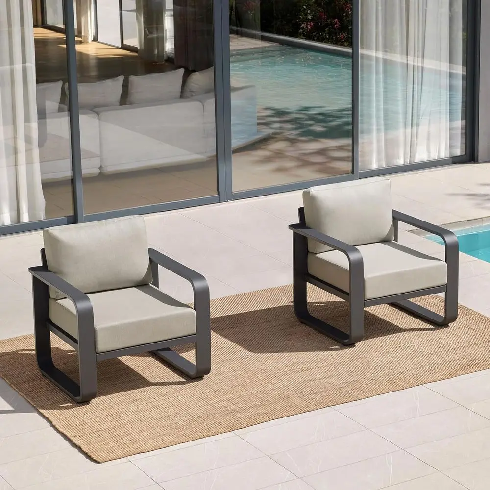 

2-Piece Outdoor Furniture Set with Thick Cushions for Patio, Poolside, Deck, and Balcony