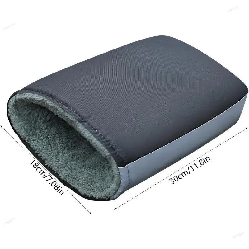 Fleece Winter Motorcycle Handlebar Muffs Reflective Strip Soft Warm Handle Bar Cover for Motorbikes Scooters Riding Gear