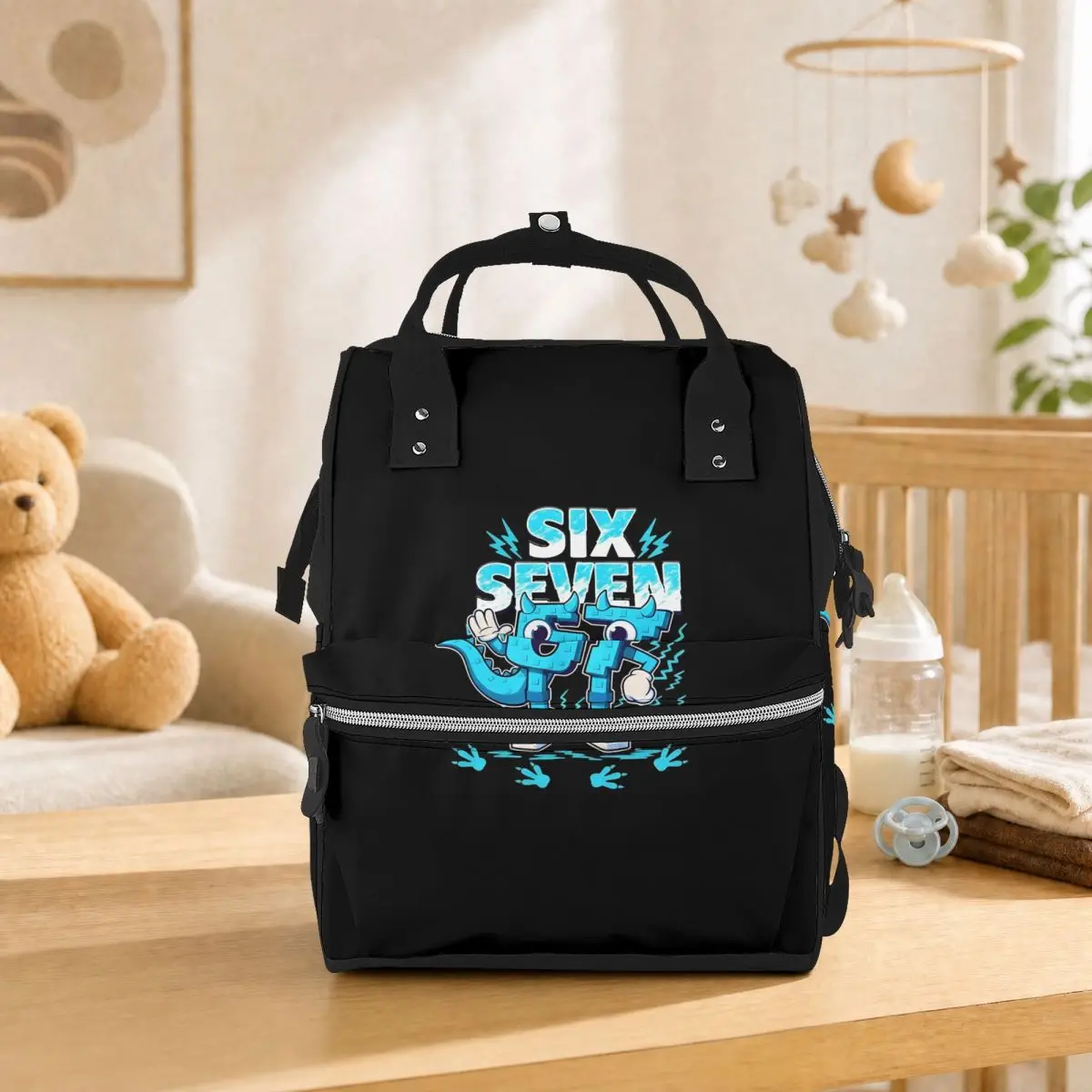 Beach Meme 67 Six Seven 6 7 Italian Brainrot Student Backpack School Bag Hiking Travel Daypack for Men Women Bookbag