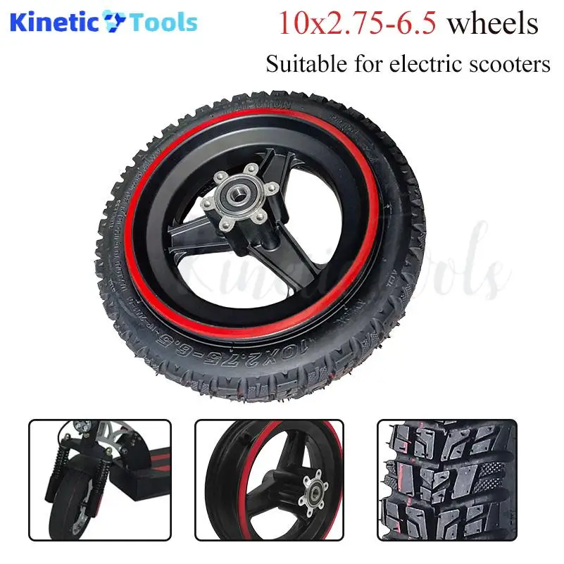 

High quality 10 inch 10x2.75-6.5 tires Suitable for KUGOO M4 PRO folding scooter accessories aluminum alloy disc brake wheels