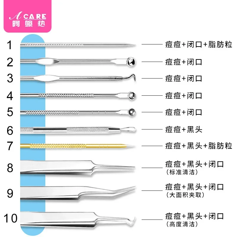 DX01/Pimple pin/A1PQ8-Household Portable Acné illac Bouche Fermée Grattage Graisses Particules Cellulaire Pince À Épiler Pop lèvent miles