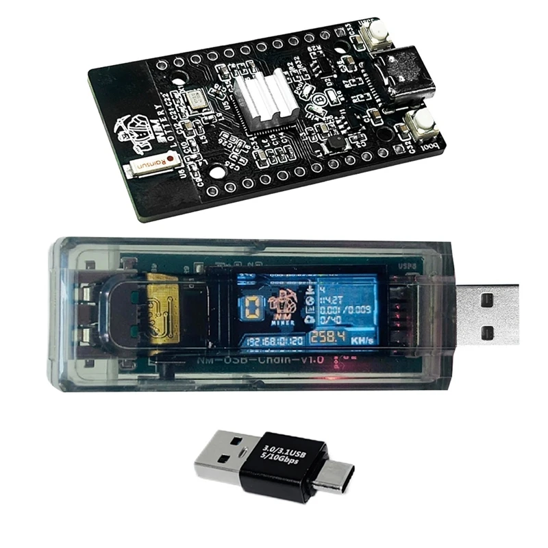 

T47C_NMMiner 265kH/S + NerdMiner V2 308KH/S USB BTC Solo Lottery Miner.