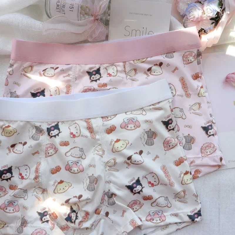 

Sanrios Underwear for Man Cute Anime Kuromi Cinnamoroll Melody Comfortable Breathable Boxer Shorts Elastic Waistband Panties