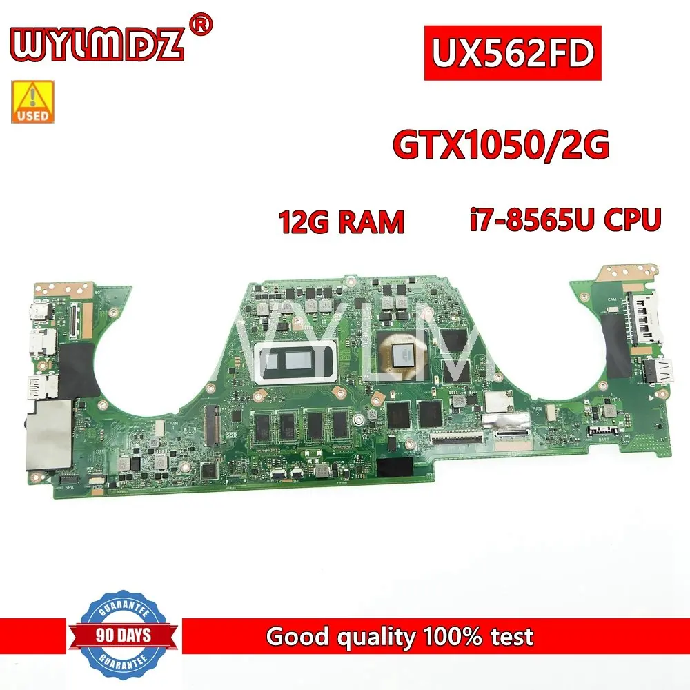 UX562FD i7-8565U CPU 12G RAM GTX1050/2G Laptop Motherboard For Asus Asus Zenbook Flip UX562FD UX562F Notebook Mainboard