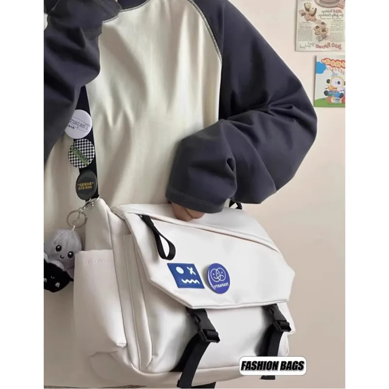 

Multipocket Casual College Student Crossbody Bag Nylon Fashion Teenager Couple Shoulder Bag Large Capacity Satchels Bag Women