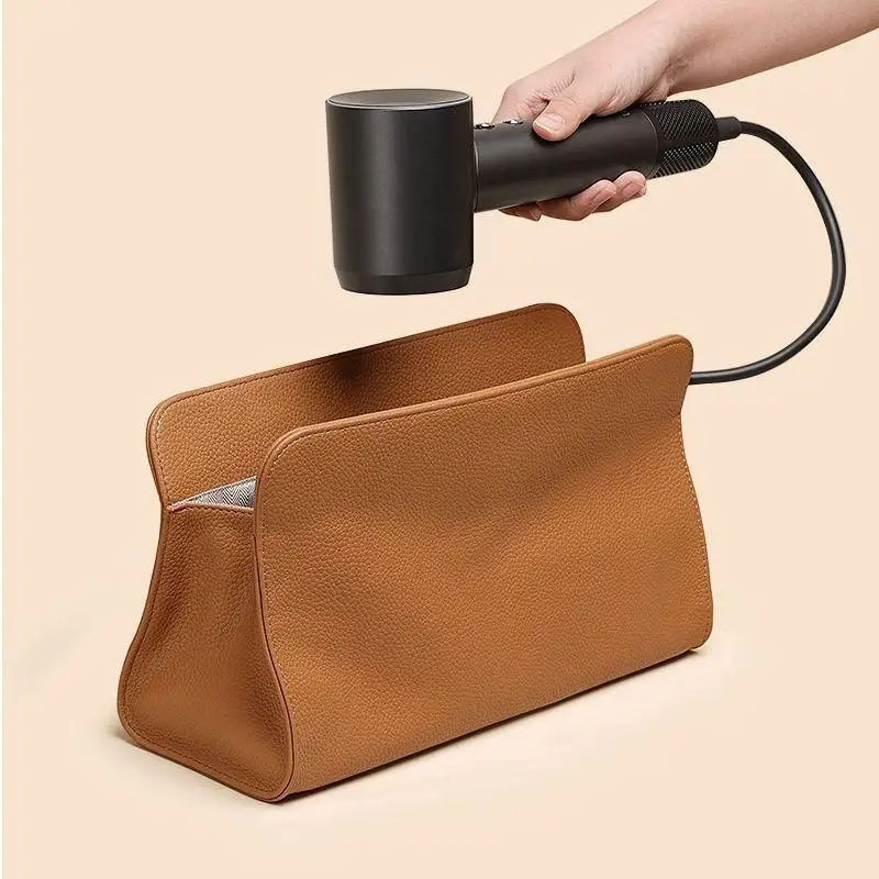 SXH 1PCS PU leather Storage Bag Magnetic Closure Travel Pouch Multi-Purpose Travel Organizer Portable Pouch for Hair Dryer