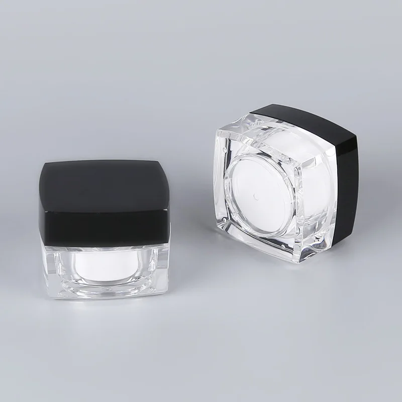 30G acrylic square shape plastic jar tin pot bottle for  eye serum/day night cream/mask essence/moisturizer/gel cosmetic packing