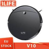 ILIFE V10 Robot Vacuum Cleaner 5000Pa Suction 120min Runtime, Gyro Navigation, Self-Charging, 2.4G WiFi, App, and Remote Control
