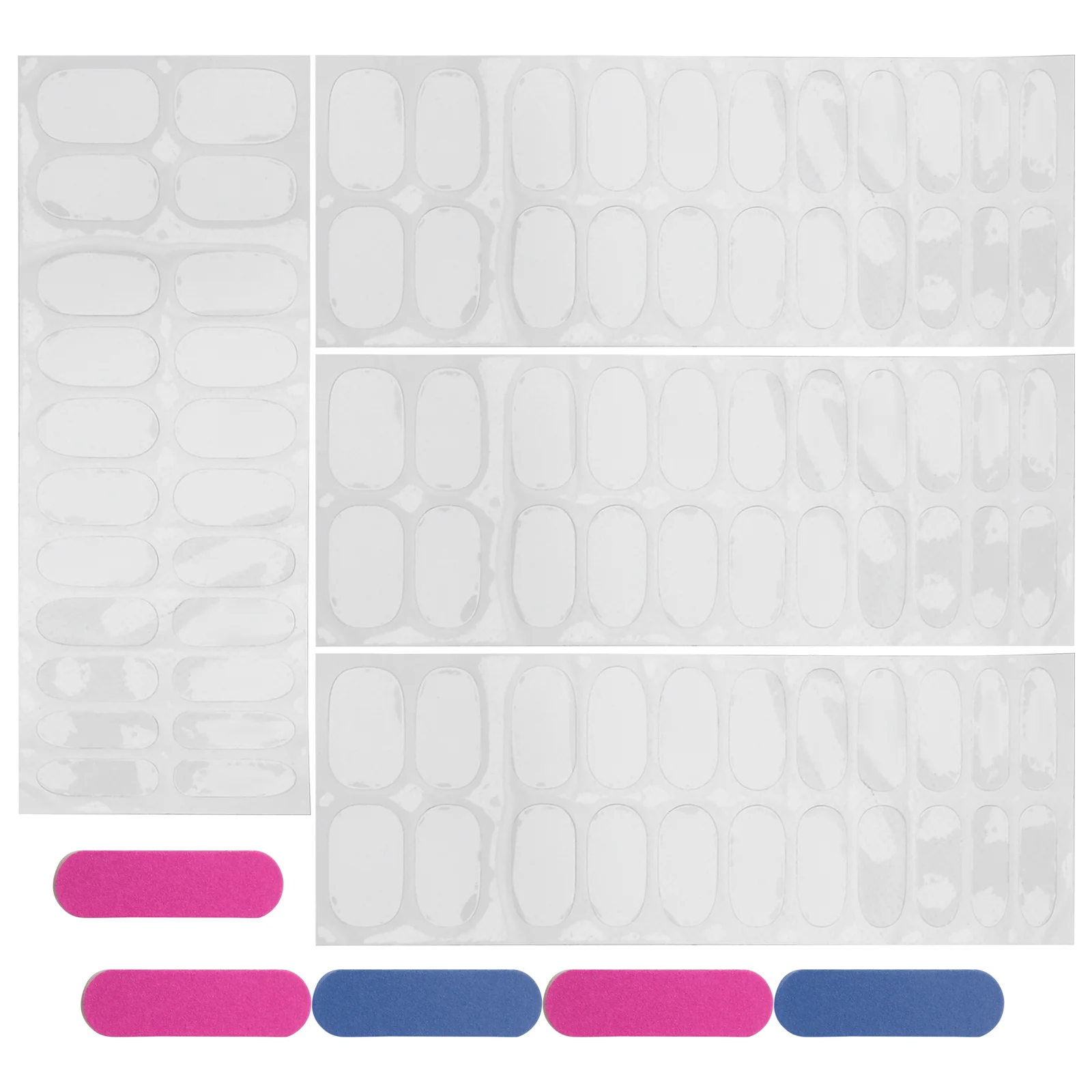 5 Sheets Nail Stickers Polish Pops Wraps Gel Pedicure Kit Strips Semi Cured Double Sided Tape on