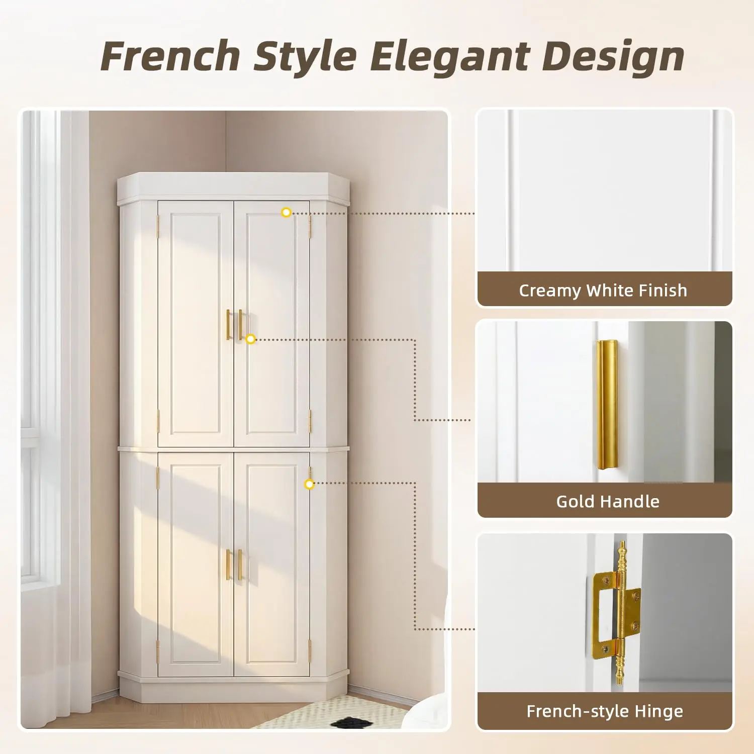 Small Small Space Corner Pantry Cabinet Matte Finish 70" Tall Kitchen Storage Organizer, Customized - Aliexpress Deal