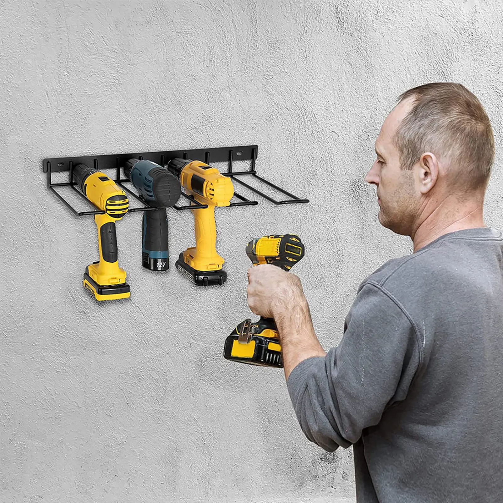 Hand power tool organizer rack wall mounted workshop garage mobile tool rack heavy duty power drill tool holder