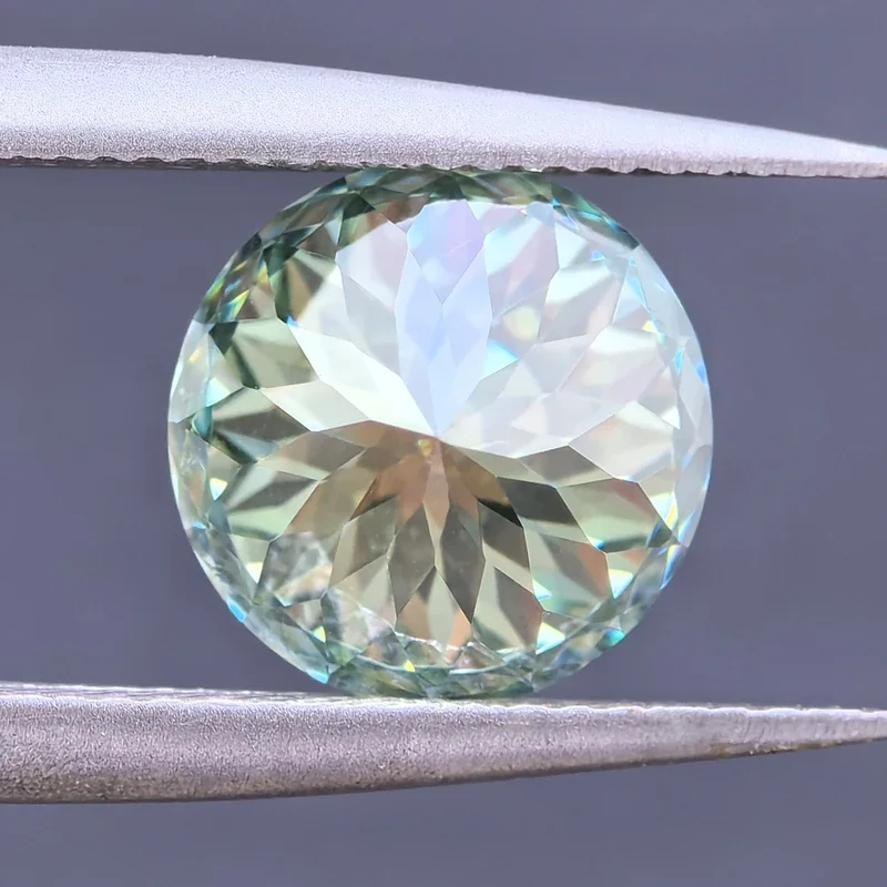 Moissanite Steen 100 Gefacetteerde Geslepen Blauwgroene Natuurlijke Kleur Meerdere Maten Voor Diy Bedels Sieraden Maken Met Certificaat