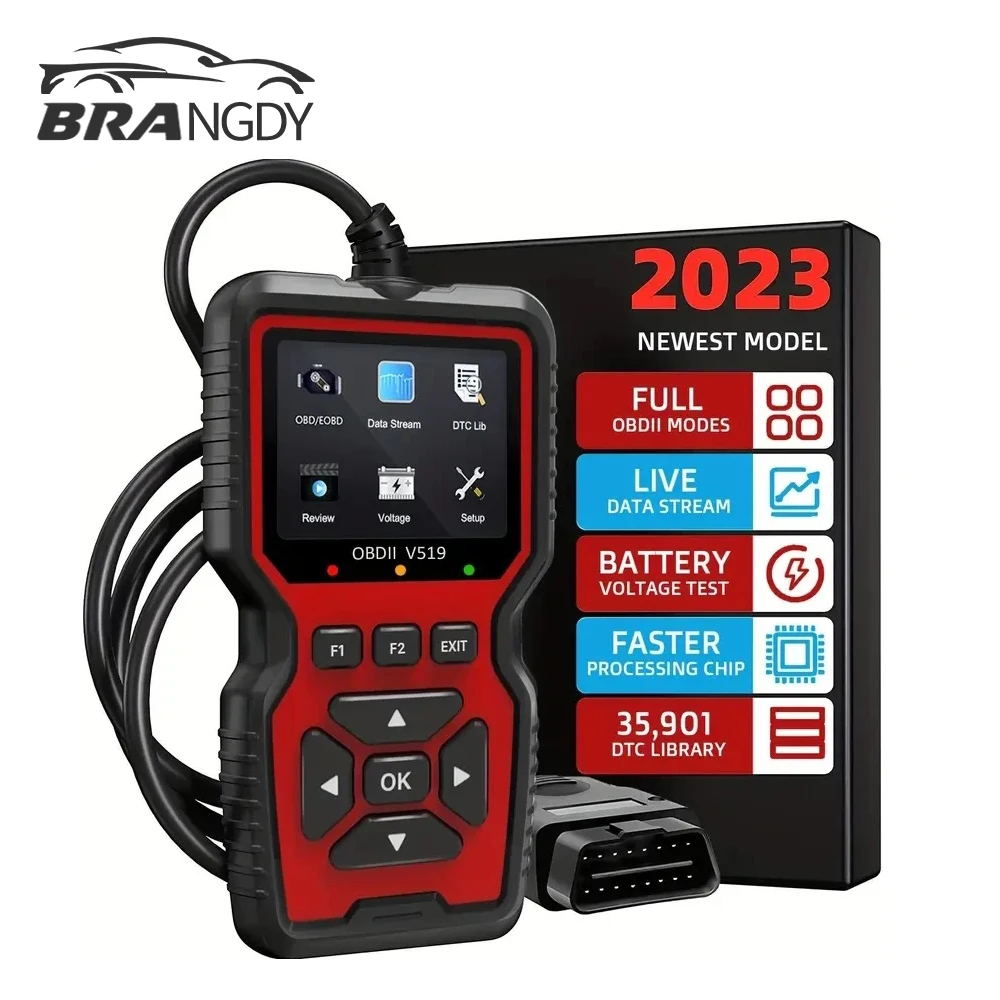 OBD2 Scanner Live Data Professional Mechanic OBDII Diagnostic Code Reader Tool For Check Engine Light Battery Voltage Testing