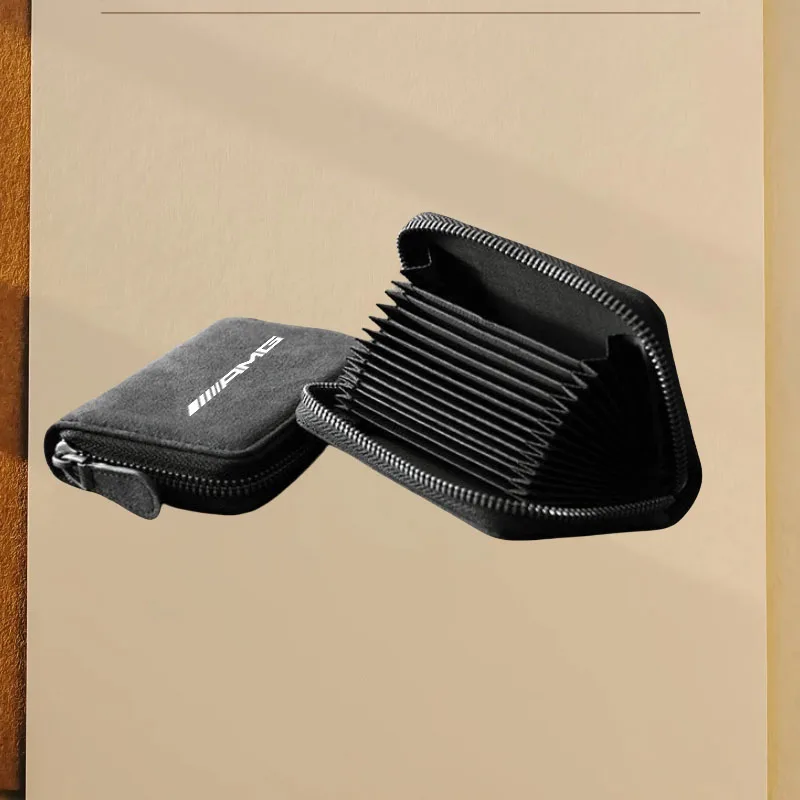 

Car Wallet Car Driver Licence Card Bag Key Bag Zip Coin Purse for Mercedes Benz AMG W220 W205 W211 W212 W201 W210 W108 W168