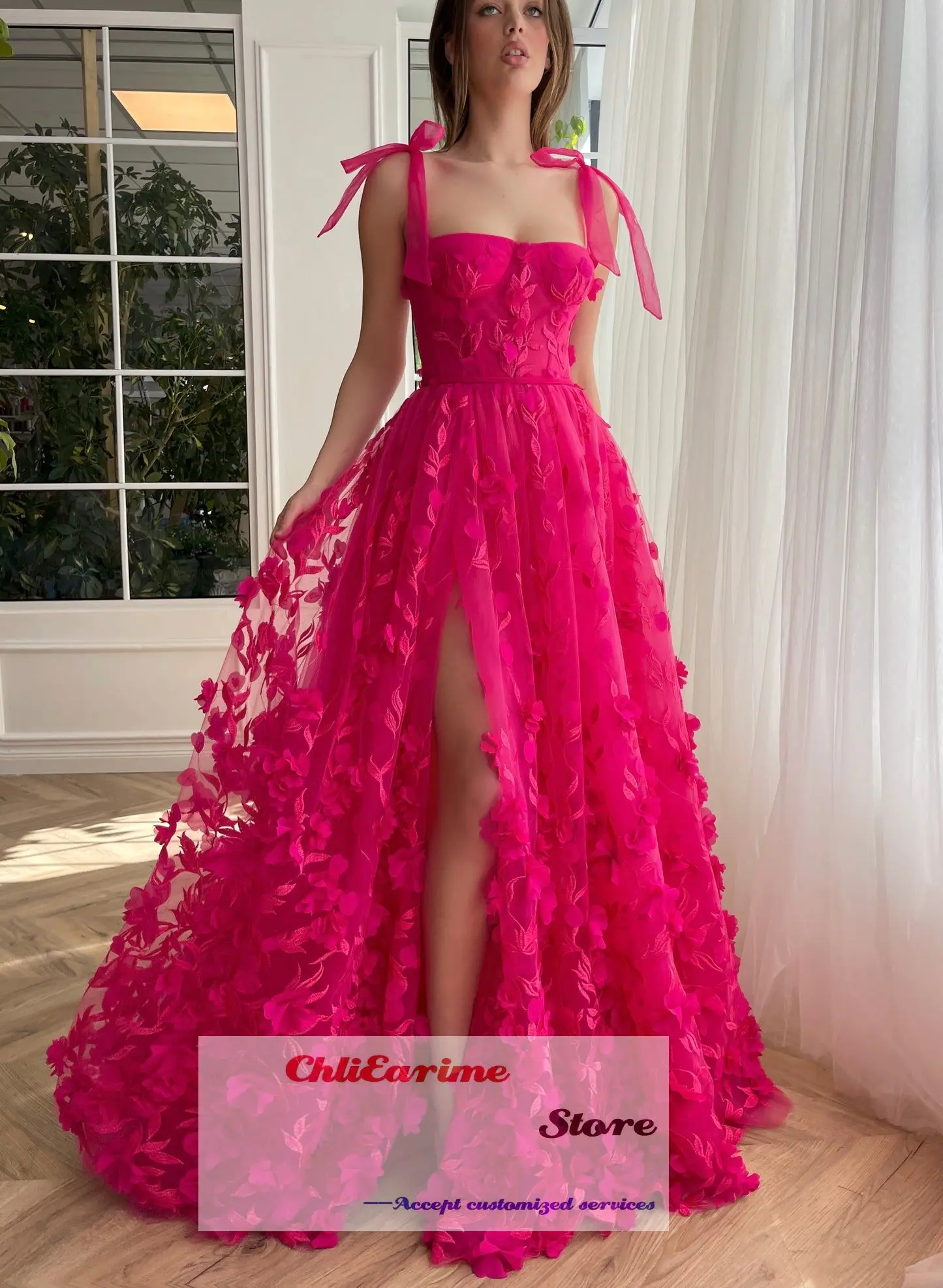 

2023 A-Line Prom Dress with Embroidery and Bow Straps Off Shoulder Part Gown