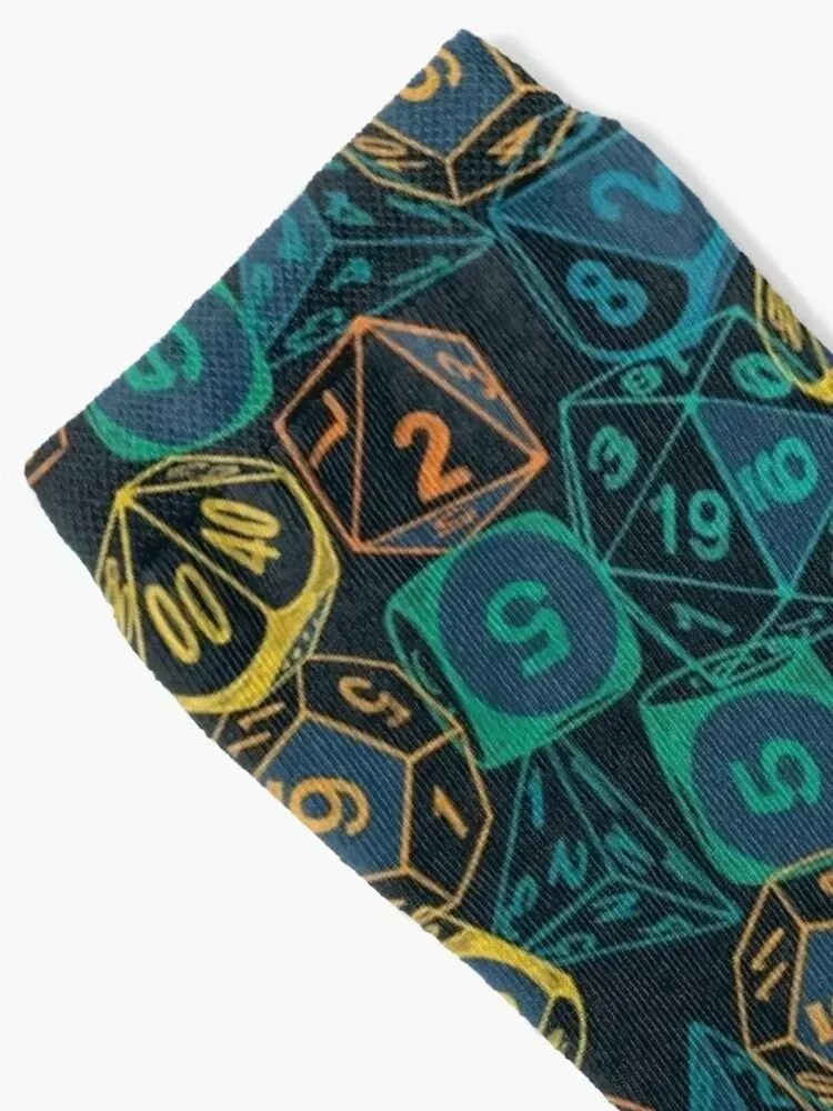 RPG Dice Teal Cluster Socks kawaii Non-slip Lots halloween Luxury Woman Socks Men's