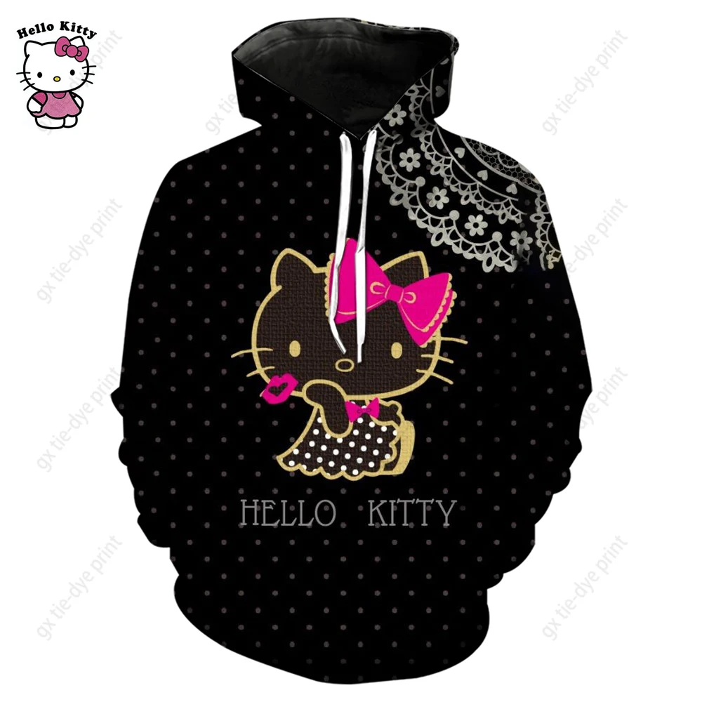 Couple Outfit Hello Kitty Women Clothing Sweatshirt Woman Children\'s Hoodie Y2k Men\'s Print Top Fashion Women\'s Hoodies