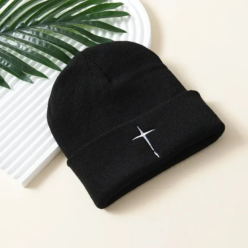Zimowa nowa czapka beanie dla mężczyzn i kobiet, modna haftowana czapka dziergana, styl uliczny, czapka hip-hopowa, ciepła czapka narciarska na zewnątrz